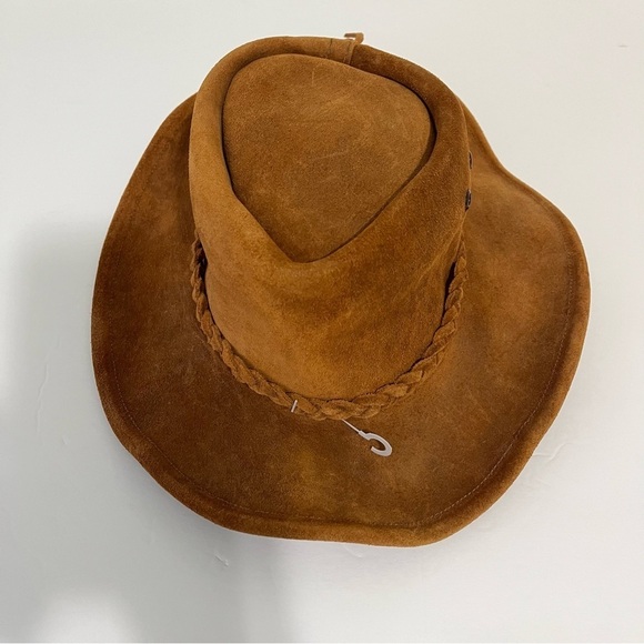 Western Cowboy Brown Leather Braided Hat Made In The USA main image 9